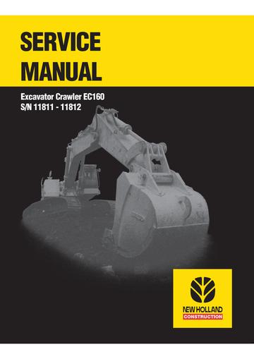 Service Manual - New Holland EC160 Crawler Excavator 73179382