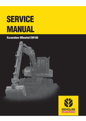 Service Manual - New Holland EW160 Wheeled Excavator 73179372R0