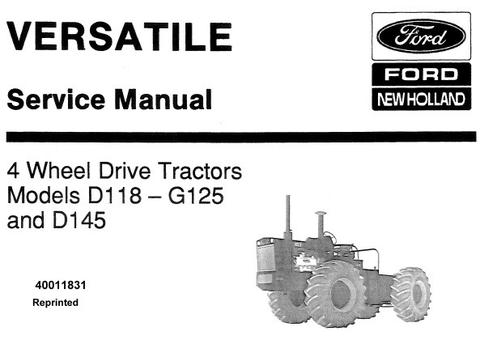 Service Manual - New Holland Ford D118, G125 and D145 4 Wheel Drive Tractor 40011831