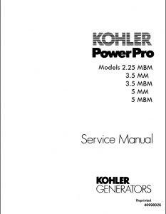 Service Manual - New Holland Kohler 2.25 MBM 3.5 MM 3.5 MBM 5MM 5MBM Generator 40998026