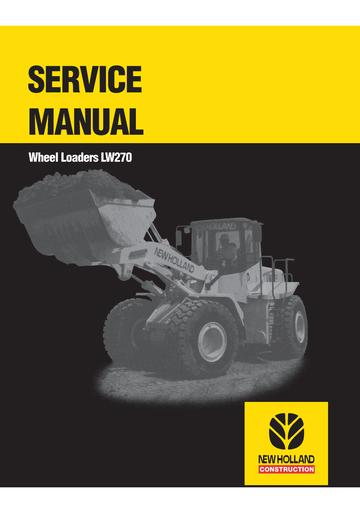 Service Manual - New Holland LW270 Wheel Loader 75131020R0