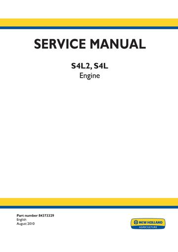 Service Manual - New Holland S4L2 S4L Engine 84373329