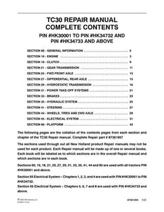 Service Manual - New Holland TC30 Tractor 87361957