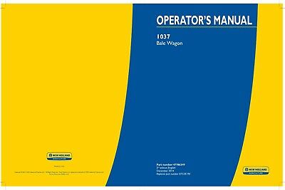 OPERATOR'S MANUAL - NEW HOLLAND 1037 BALE WAGON DOWNLOAD