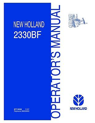 OPERATOR'S MANUAL - NEW HOLLAND 2330BF ADAPTER FRAME DOWNLOAD