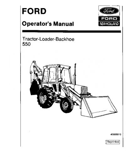 OPERATOR'S MANUAL - NEW HOLLAND 550 BACKHOE LOADER DOWNLOAD