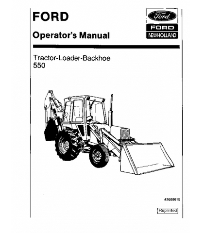 OPERATOR'S MANUAL - NEW HOLLAND 550 BACKHOE LOADER DOWNLOAD