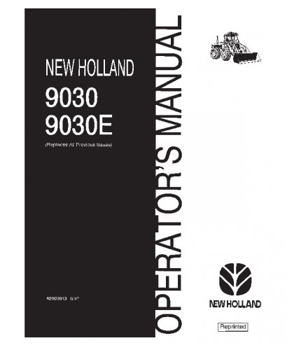 OPERATOR'S MANUAL - NEW HOLLAND 9030 9030E BI - DIRECTIONAL TRACTOR DOWNLOAD