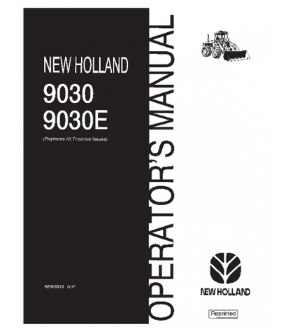 OPERATOR'S MANUAL - NEW HOLLAND 9030 9030E BI - DIRECTIONAL TRACTOR DOWNLOAD