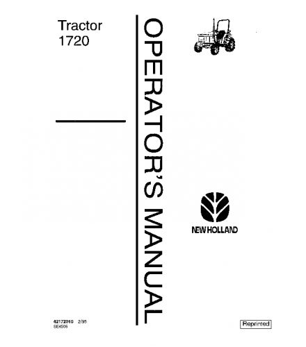 OPERATOR'S MANUAL - NEW HOLLAND FORD 1720 TRACTOR DOWNLOAD