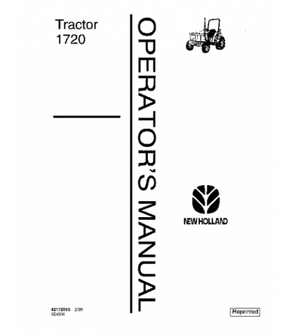 OPERATOR'S MANUAL - NEW HOLLAND FORD 1720 TRACTOR DOWNLOAD