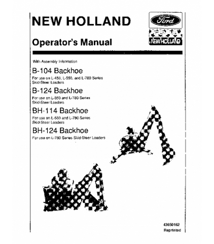 OPERATOR'S MANUAL - NEW HOLLAND FORD B-104, B-124, BH-114, BH-124 BACKHOE DOWNLOAD