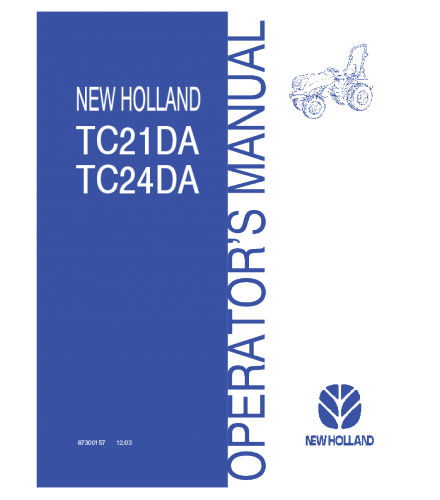 OPERATOR'S MANUAL - NEW HOLLAND TC21DA TC24DA TRACTOR DOWNLOAD