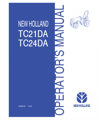 OPERATOR'S MANUAL - NEW HOLLAND TC21DA TC24DA TRACTOR DOWNLOAD