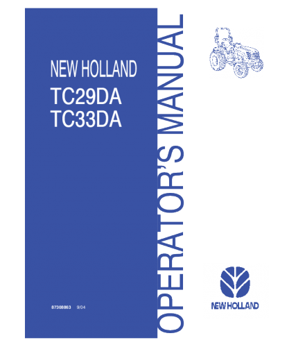 OPERATOR'S MANUAL - NEW HOLLAND TC29DA, TC33DA TRACTOR DOWNLOAD