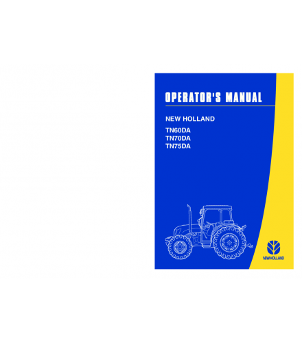 OPERATOR'S MANUAL - NEW HOLLAND TN60DA TN70DA TN75DA 3 CYLINDER TRACTOR DOWNLOAD