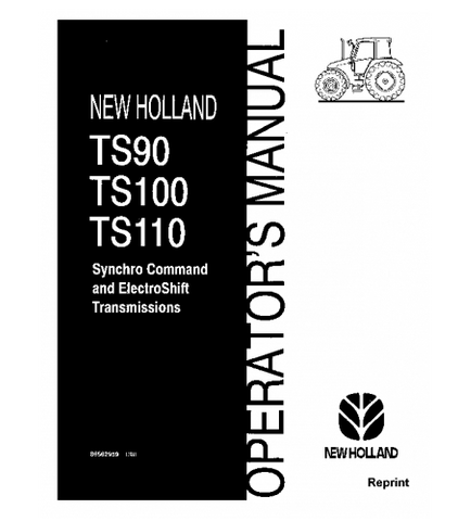 OPERATOR'S MANUAL - NEW HOLLAND TS90 TS100 TS110 TRACTOR DOWNLOAD