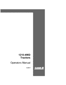 Operator’s Manual-Case IH Tractor 1210 1210 24WD &1212 4WD (1212 W hydra-shift) 9-5017