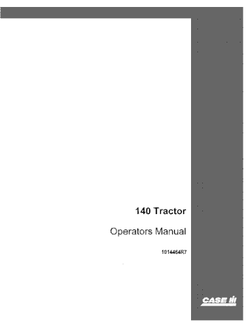 Operator’s Manual-Case IH Tractor 140 1014464R7