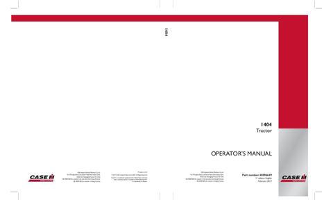 Operator’s Manual-Case IH Tractor 1404 48096649