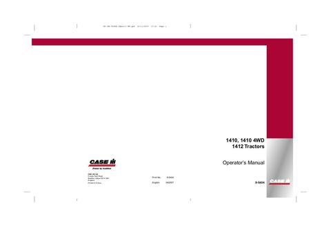 Operator’s Manual-Case IH Tractor 1410 1412 1410 4WD 9-5404