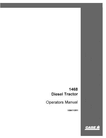 Operator’s Manual-Case IH Tractor 1468 Diesel 1084110R1