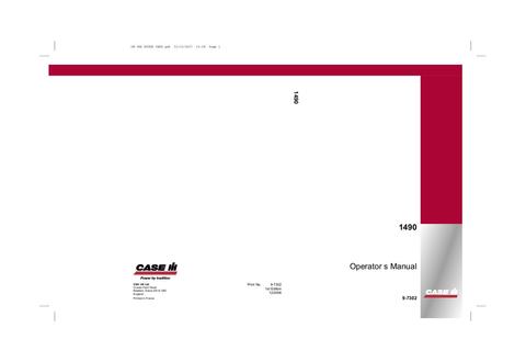 Operator’s Manual-Case IH Tractor 1490 David Brown 9-7302