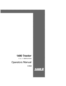 Operator’s Manual-Case IH Tractor 1490 Pin 11188699 & after 9-9324