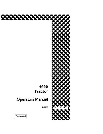 Operator’s Manual-Case IH Tractor 1690 9-7523 