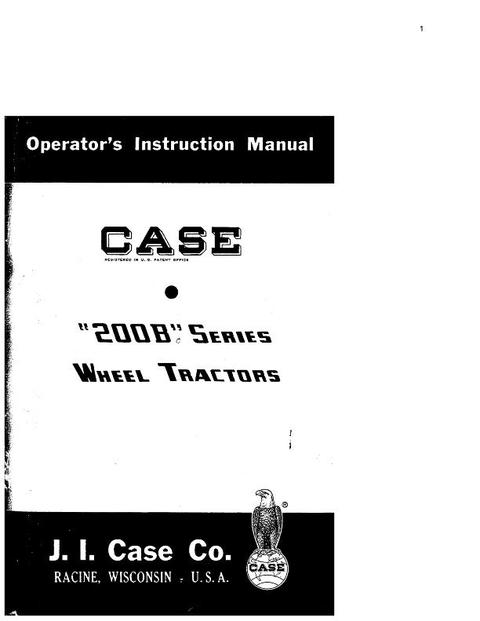 Operator’s Manual-Case IH Tractor 200B Series Wheel 9-462