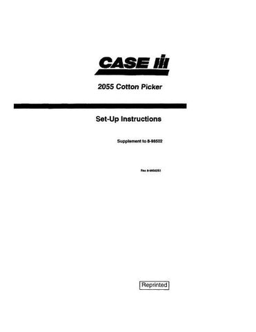 Operator’s Manual-Case IH Tractor 2055 Cotton Picker Complete 8-98502S1
