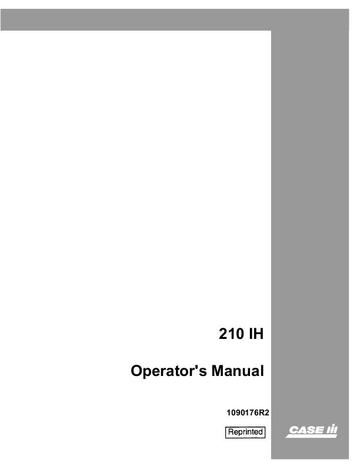 Operator’s Manual-Case IH Tractor 210 IH 1090176R2