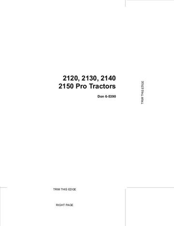 Operator’s Manual-Case IH Tractor 2120 2130 2140 2150 Pro 6-5390