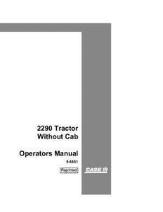 Operator’s Manual-Case IH Tractor 2290 Without Cab 9-6851