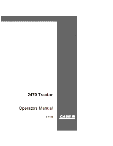  Operator’s Manual-Case IH Tractor 2470 Prior to 871200 9-4222
