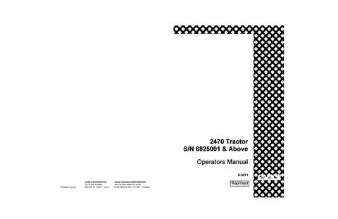Operator’s Manual-Case IH Tractor 2470 SN8825001 & Above 9-3871
