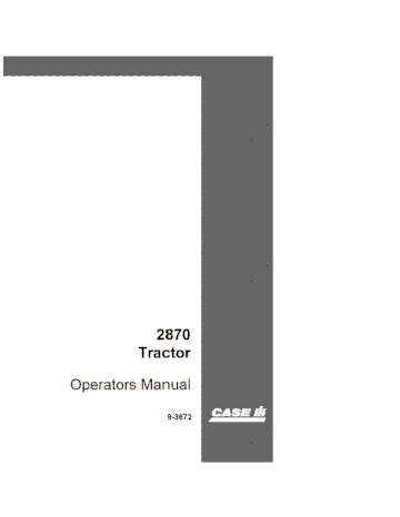 Operator’s Manual-Case IH Tractor 2870  9-3672