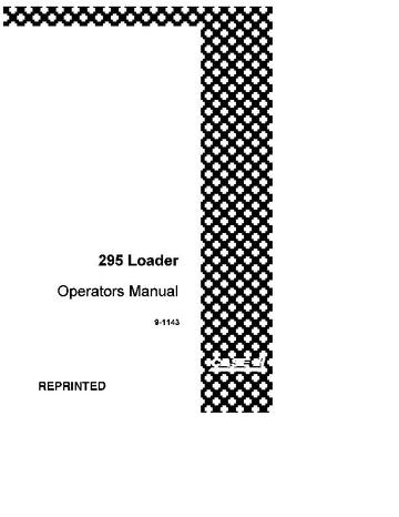 Operator’s Manual-Case IH Tractor 295  9-1143