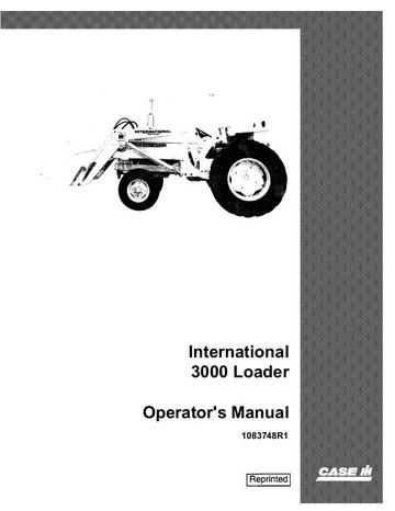 Operator’s Manual-Case IH Tractor 3000 Loader 1083748R1