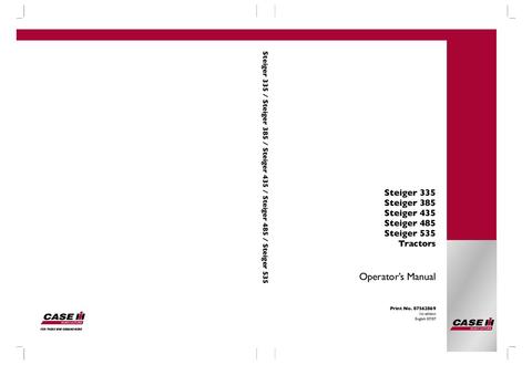 Operator’s Manual-Case IH Tractor 335 385 435 485 535 Steiger 87562869
