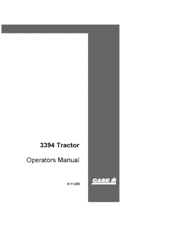 Operator’s Manual-Case IH Tractor 3394 Constant Traction 9-11290