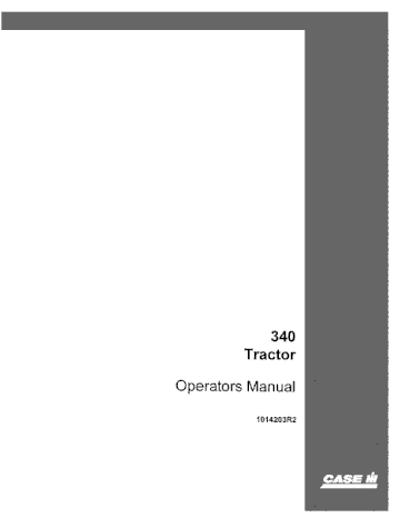 Operator’s Manual-Case IH Tractor 340 1014203R2
