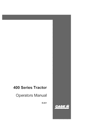 Operator’s Manual-Case IH Tractor 400 Series( Super Diesel) 9-251
