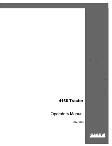 Operator’s Manual-Case IH Tractor 4166 1084116R1
