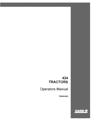 Operator’s Manual-Case IH Tractor 424 1082624R2