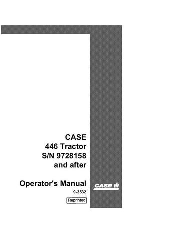Operator’s Manual-Case IH Tractor 446 9-3532