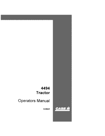 Operator’s Manual-Case IH Tractor 4494 9-9841