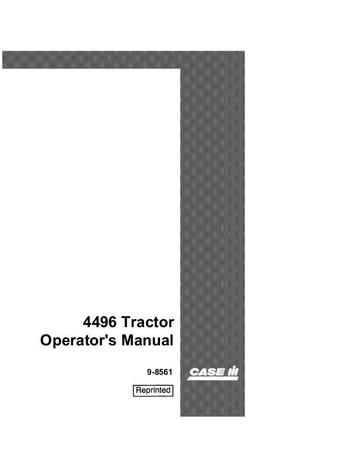 Operator’s Manual-Case IH Tractor 4496 9-8561