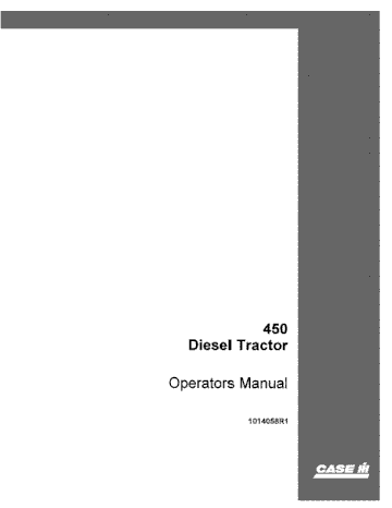 Operator’s Manual-Case IH Tractor 450 Diesel 1014058R1