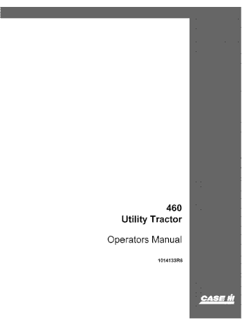 Operator’s Manual-Case IH Tractor 460 Utility 1014133R6